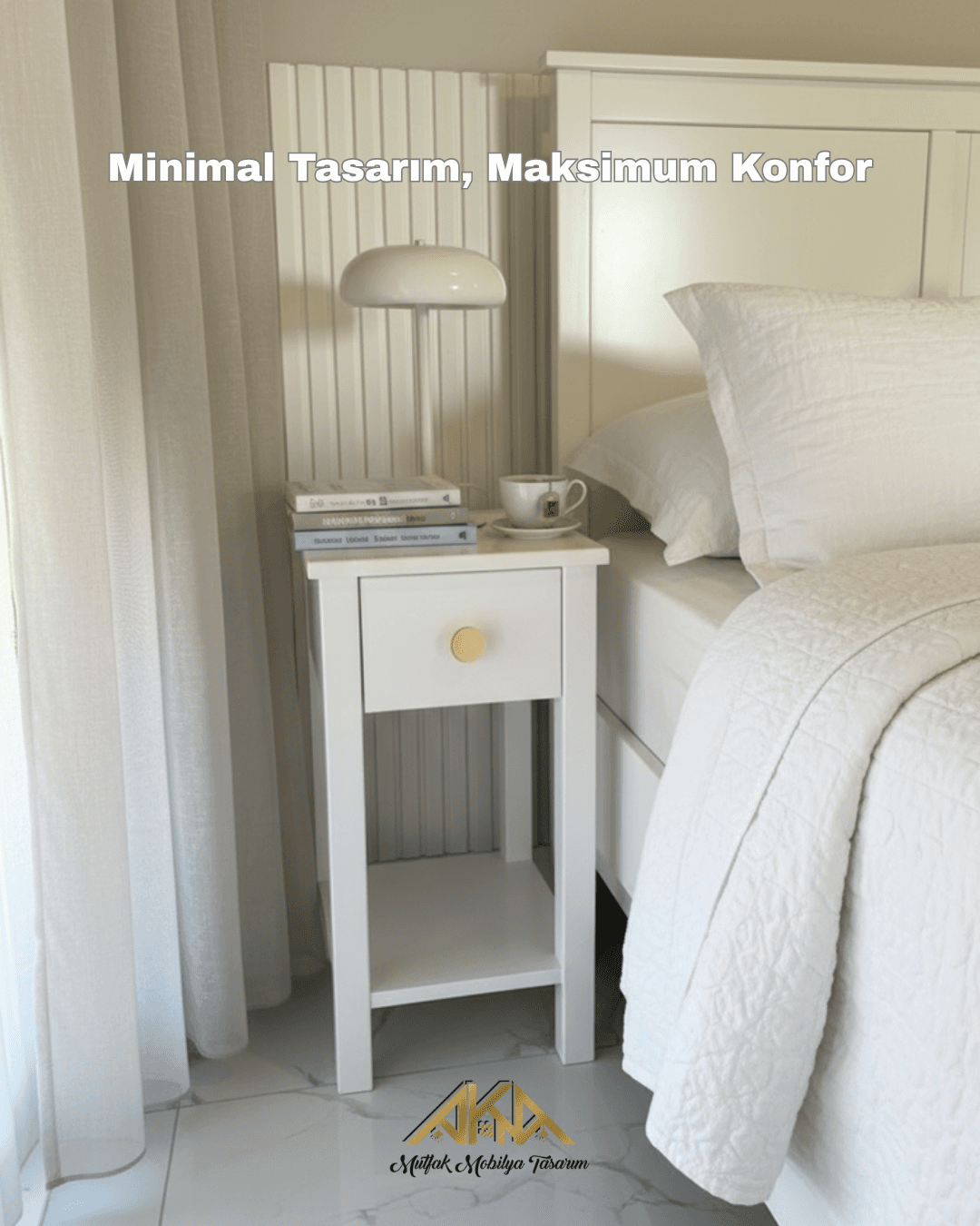 Minimal Beyaz Komodin